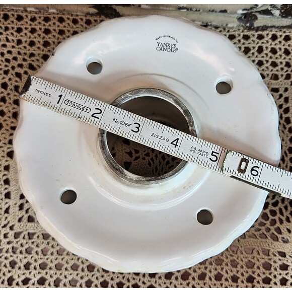 Yankee Candle Ceramic Autumn Leaf Aspen Tree Jar Shade Topper & Underplate (read - Picture 9 of 12